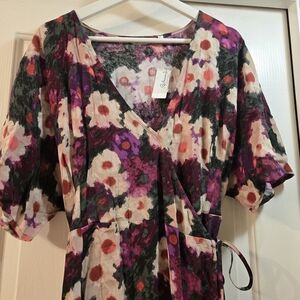 Reitmans Floral Midi Dress - Purple, Pink, Black